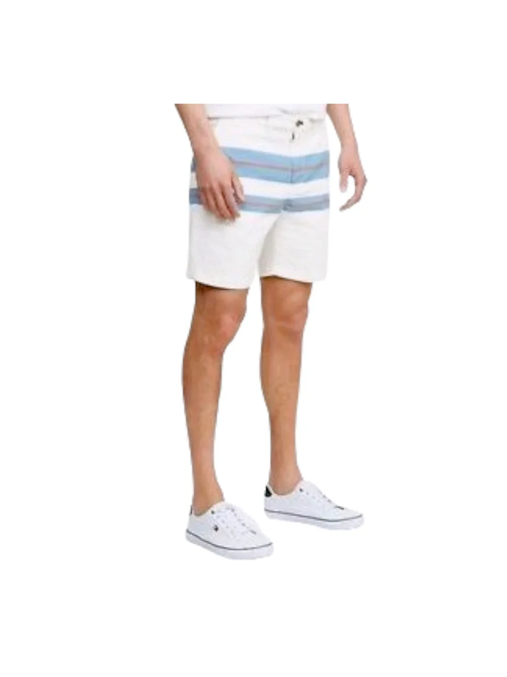 TOMMY HILFIGER Chino Flat Front Shorts Coastal Lounge Nautical Blue White  44